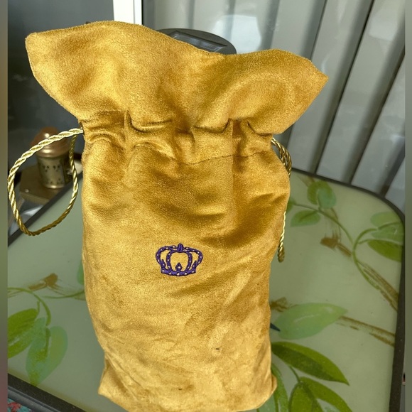 Crown Reserve Brown Velvety Gold Drawstring Storage Bag - Picture 2 of 6